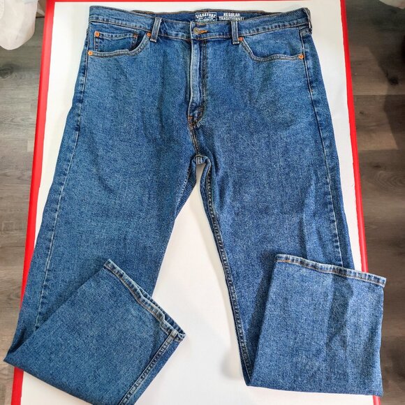 Signature by Levi Strauss Traditional regular fit denim blue men's size W40  L30 - Picture 1 of 14